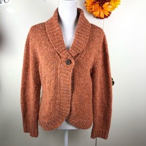 CHARTER CLUB CARDIGAN SWEATER COLLARED RUST SZ LG